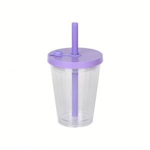 Vaso de Plástico de Doble Pared con Pajita para Café Helado, Diseño Creativo y Moderno - Product Image 5
