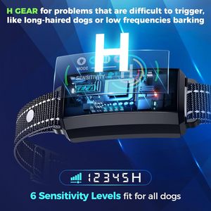 2025 Fábrica al por mayor AI Tech IP67 <span class=keywords><strong>Collar</strong></span> de perro antiladridos impermeable <span class=keywords><strong>Collar</strong></span> de choque de perro profesional con luz intermitente - Product Image 4