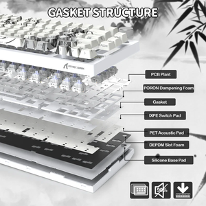Clavier mécanique ATTACK <span class=keywords><strong>SHARK</strong></span> X820Ultra Tri-mode Gasket, disposition 75%, écran couleur RGB, bouton rotatif, clavier de jeu sans fil pour joueurs - Product Image 5