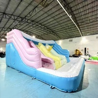 Perosotan Air Tiup Komersial PVC Berkualitas Tinggi dengan Kolam untuk Anak-anak dan Dewasa, Peralatan Taman Bermain Air Luar Ruangan untuk Dijual