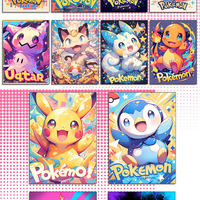 YQ Grosir Kartu Kustom Eif Strip Film Foto Bayi Hadiah Pokemoned Tear-off Tabs Pokemoned Booster Box case Permainan Papan Hadiah Mainan