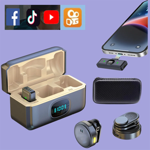 Clip de micrófono Lavalier Grabación de <span class=keywords><strong>audio</strong></span> y video portátil Mini micrófono para <span class=keywords><strong>iPhone</strong></span> Android Teléfono móvil en vivo - Product Image 4