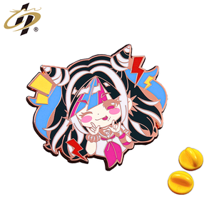 Pin de solapa encantador esmalte duro oro <span class=keywords><strong>rosa</strong></span> flor personalizada promocional - Product Image 1