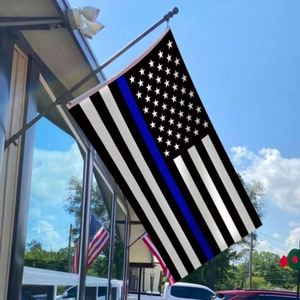 3x5ft Premium Fabric Custom Printed Thin Blue Line <b>Flags</b> Banners Vivid Color Automotive Promotion Advertising Digital Printing - Product Image 5