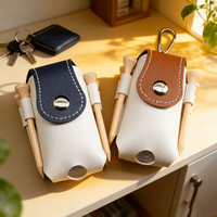 Sac d'accessoires de golf élégant en similicuir, porte-tee compact pour la pratique sur le parcours de golf