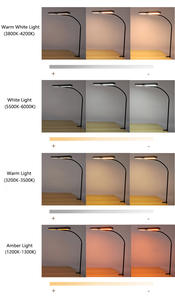 超明るいモダンDC LEDテーブルランプ、クランプマウント付き、環境に優しい無段階調光、フレキシブルメタルシェード、家庭およびオフィス用 - Product Image 3