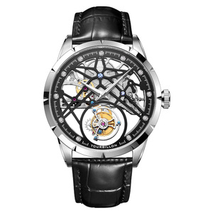 Montre squelette tourbillon pour homme, 42,5 mm, cadran ajouré double face, verre saphir, bracelet en cuir – Offre Spéciale - Product Image 2