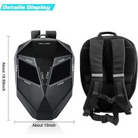 Crelander LED Knight 背包 18L 硬壳应用程序控制摩托车头盔包