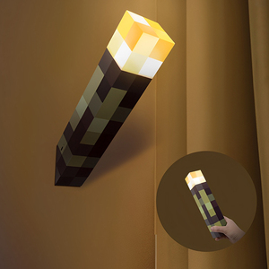 Phong cách hiện đại cho cho Minecraft <span class=keywords><strong>Led</strong></span> đèn pin <span class=keywords><strong>Torch</strong></span> đêm đèn USB có thể sạc lại tường ánh sáng ABS màu-thay đổi màu vàng cho - Product Image 2