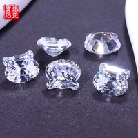 Vente en gros de pierres précieuses en zircone cubique synthétique de qualité AAAAA en forme de tête de chat, 8,5*10 mm (créées en laboratoire) pour la fabrication de bijoux