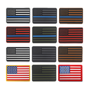 PVCパッチ製造機 カスタムロゴ 薄い青線 米国 アメリカ国旗 ラバーPVCパッチ - Product Image 2
