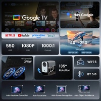 Projecteur intelligent portable Hotack X5AD à haute luminosité HD 1080P pour cinéma maison, vidéo 4K, avec Google TV intégré, idéal pour les jeux