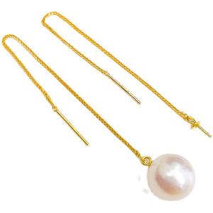 Boucle d'oreille en argent S925 pour femme Chopin avec perles rondes de 8 à 12 mm, accessoire de perles DIY, 21225 perles rondes Earline - Product Image 5