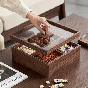 Plateau à fruits carré en <span class=keywords><strong>bois</strong></span> laqué, boîte à bonbons avec couvercle, moderne, haut de gamme, durable, récipient alimentaire multifonctionnel - Product Image 3