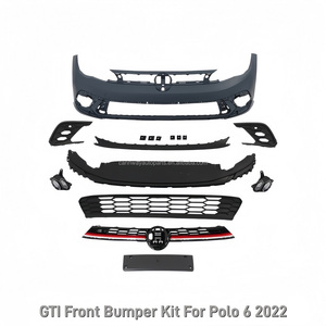 Kit de Carrocería para Volkswagen <span class=keywords><strong>Polo</strong></span> 2018-<span class=keywords><strong>2022</strong></span>: Parachoques Delantero MK6 2018 con Estilo Facelift, Parachoques Trasero MK6.5 <span class=keywords><strong>GTI</strong></span> <span class=keywords><strong>2022</strong></span> y Faldones Laterales - Product Image 2