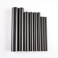 Tube enroulé en fibre de carbone haute performance 3K, tissage uni/twill, surface mate/brillante, pour échappement automobile et voiture de course