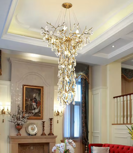Zeal Lighting High Quality Modern Gold Crystal <b>Chandelier</b> <b>Large</b> Tree Branch Design for Hotels Villas - Product Image 4