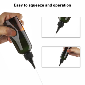 Empty 60ml 100ml 150ml clear <b>Plastic</b> Hair Oil Squeeze Applicator Packaging Bottle With Twist-open Dispensing <b>Cap</b> - Product Image 4