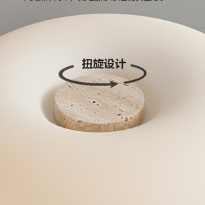 Lámpara de mesa con forma de hongo, base de travertino, bombilla LED E27, 220V, control de interruptor, para dormitorio, sala de estar, estudio, luz decorativa - Product Image 4