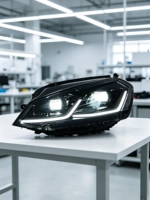 Ensemble de phares LED Golf 7 MK7 2013-2017 Neuf 12V Double couleur Rouge & Blanc DRL Double lentille de projecteur 6000K Démarrage dynamique