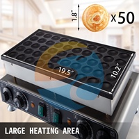 Machine à Poffertjes Mini Néerlandaise 50 Pièces, Équipement Commercial de Snack Électrique Antiadhésif pour la Maison