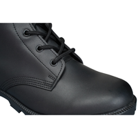 Bottines tactiques en cuir noir pleine fleur personnalisables avec fermeture éclair latérale