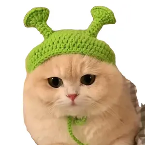 Vente en gros de couvre-chef pour animaux de compagnie chapeaux et coiffes tricotés pour chats et chiens accessoires de vêtements de changement amusants de Cospaly