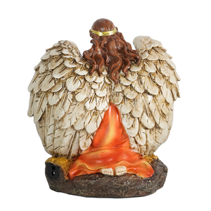 Ángel guardián religioso Belén <span class=keywords><strong>Cuna</strong></span> giratoria Alas brillantes Luces LED cálidas Decoración navideña con movimiento - Product Image 5