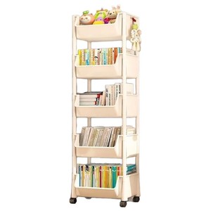 Chariot de rangement mobile à 3 niveaux avec roulettes pour livres, jouets, cuisine, salon, organisateur, nettoyage facile, type rectangulaire sur pied - Product Image 5