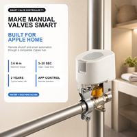 Controlador de Válvula Inteligente T1, Compatible con Apple HomeKit, Zigbee, Cierre de Tuberías de Agua y Gas, 3.6Nm, Control por Voz y App, Protección Contra Fugas, Automatización