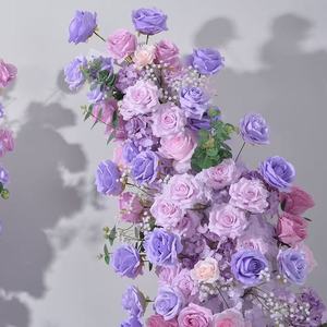 ซุ้มดอกไม้ประดิษฐ์สีม่วงชมพูสำหรับตกแต่งพิธีแต่งงาน - Product Image 2