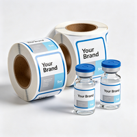 Autocollants personnalisés en vinyle imperméable et résistant à la chaleur pour flacons de peptides, étiquettes personnalisables de 3 ml, 5 ml, 10 ml pour poudres de peptides
