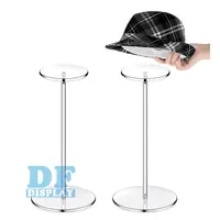 HA029 אקריליק כובע stand ופאה תצוגת Stand ברור פרספקס ריהוט כובע מדף תצוגת השיש סט של 2 חתיכה