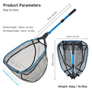 Filet de récupération pour la pêche à la mouche SNEDA, <span class=keywords><strong>portable</strong></span>, flexible, pliable, filet de lancer à main, double nœud, nylon PE, sangle de transport à la taille - Product Image 6