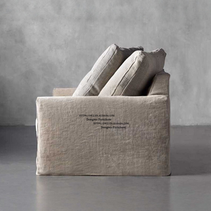 Canapé-lit simple de style nordique Wabi Sabi en <span class=keywords><strong>lin</strong></span> <span class=keywords><strong>japonais</strong></span> de couleur naturelle, amovible et lavable - Product Image 3