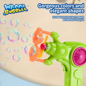 WANNA BUBBLES Venta al por mayor 2 agujeros <span class=keywords><strong>pistola</strong></span> de burbujas jabón máquina de burbujas <span class=keywords><strong>pistola</strong></span> al aire libre verano Shooter juguete para chico - Product Image 5