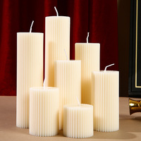Bougies pilier blanc de 5cm de qualité supérieure coulées à la main cire sans fumée non parfumée pilier décoratif de fête de mariage romantique