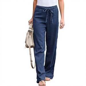 Pantalones de Lino y Algodón para Mujer, Talla Grande, Cintura Elástica, Largura hasta el Tobillo - Product Image 5