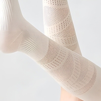 Chaussettes de compression légères en maille ajourée pour mollets, élastiques, à manchette non-serrante, améliorent le retour veineux, pour cyclisme, marathon et sports