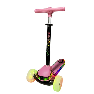 Trottinette <span class=keywords><strong>à</strong></span> trois roues pliable et réglable pour enfant, avec siège, multicolore, en plastique, logo personnalisé, vente en gros - Product Image 3