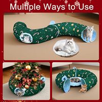 Tunnel pour chat pliable, moderne, solide, écologique, multifonctionnel, accessoire de lit pour animaux de compagnie avec ambiance festive