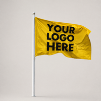 Drapeau en polyester tricoté avec impression numérique, logo personnalisé, 150x90cm, 110gsm, pour la publicité extérieure et les événements
