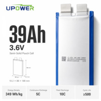 Литий-полимерный аккумулятор ULi 3.6V 39Ач для дронов, полутвердый, в пакетном исполнении, NMC, с длительным временем полета, импульсный ток 10C, вес 395г, высокая емкость