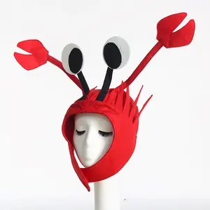 Chapeaux de fête en forme de crabe rouge, chapeau d'animaux de mer, de haute qualité, décoration de fête de noël, Cosplay, collection