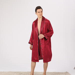 ชุดนอนผ้าซาตินพิมพ์ลายดิจิทัล 2 ชิ้น ไซส์ใหญ่ สำหรับผู้ชาย สไตล์ยุโรปอเมริกัน ลายทาง ระบายอากาศได้ดี แขนยาว เหมาะสำหรับฤดูร้อน - Product Image 4