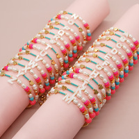 Bracelet en perles de rocaille avec initiale A-Z, style bohème, cœur perlé, tressé, pour femme - Collection 2023 en vogue