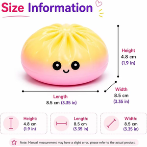 Jouet Squishy Anti-Stress Alimentaire en Forme de Boulette Scintillante, Boule Anti-Stress Sensorielle en Forme de Baozi, Jouet Sensoriel Anti-Stress à Presser - Product Image 2