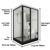 Module de salle de bain préfabriqué YEETE, cabine de douche modulaire avec toilettes et lavabo pour projets hôteliers et d'appartements