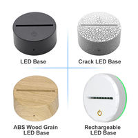 Décoration de la maison acrylique personnalisé cadeau d'amour Led 3d illusion veilleuse led base de lampe 16 couleurs rechargeable table veilleuse