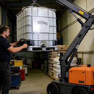 Mini <span class=keywords><strong>Gru</strong></span> Elettrica Semovente Certificata CE con Sollevatore Idraulico per Movimentazione Materiali in Fabbrica - Product Image 3
